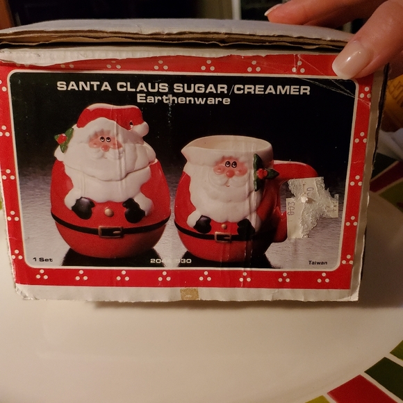 Vintage Ceramic Santa Sugar And Creamer Set OCI Omnibus - Picture 11 of 12